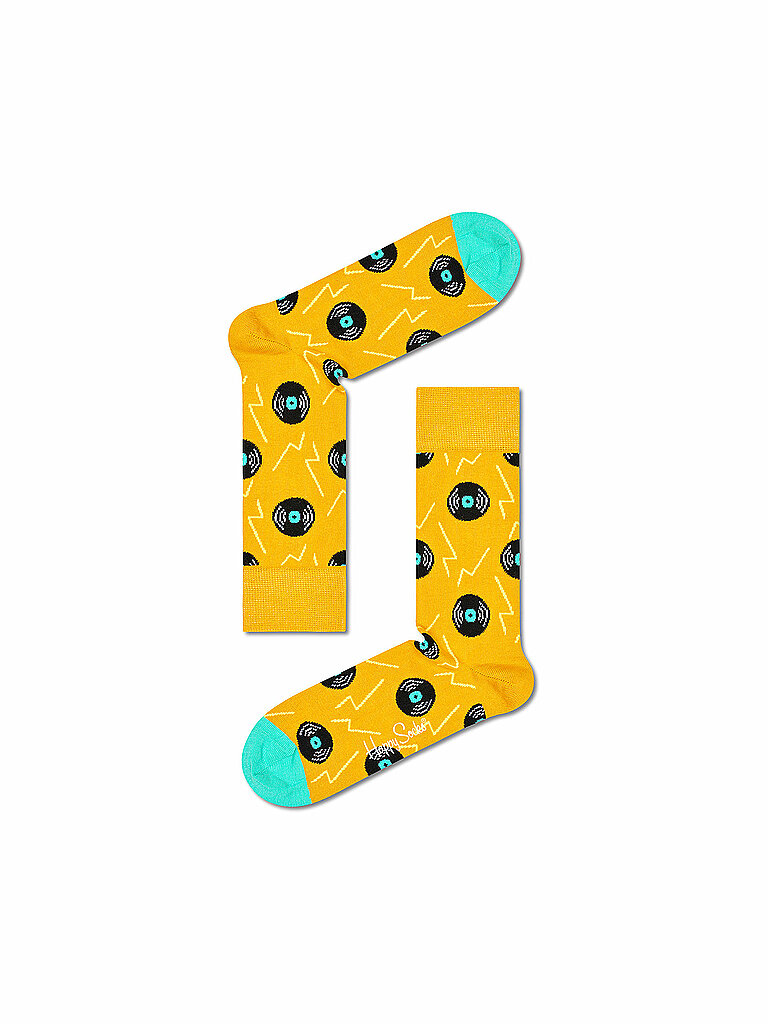 HAPPY SOCKS Herren Socken VINYL dark yellow gelb | 41-46